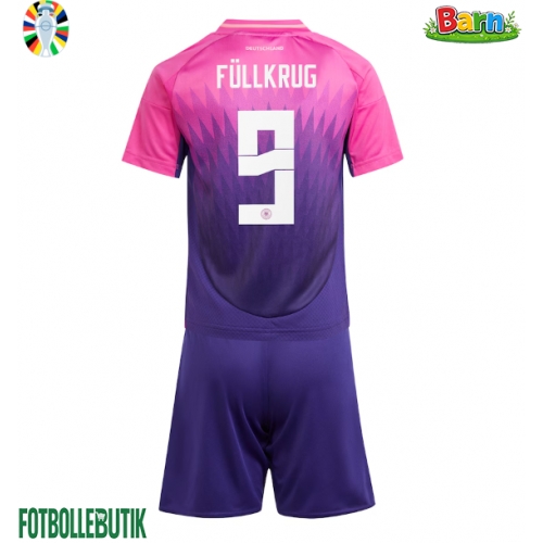 Tyskland Niclas Fullkrug #9 Bortaställ Barn EM 2024 Kortärmad (+ Korta byxor)